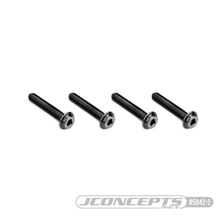 3x16mm Top Hat Titanium screw, stealth black - 4pc