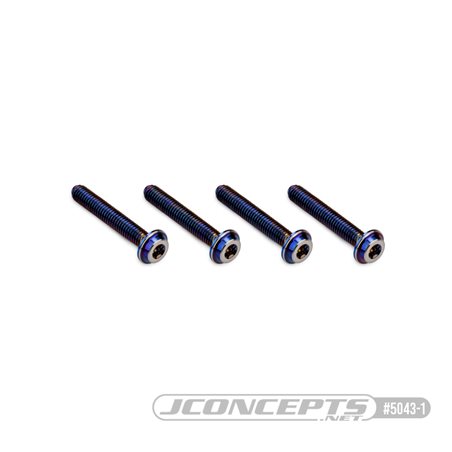 3x18mm Top Hat Titanium screw, burnt blue - 4pc