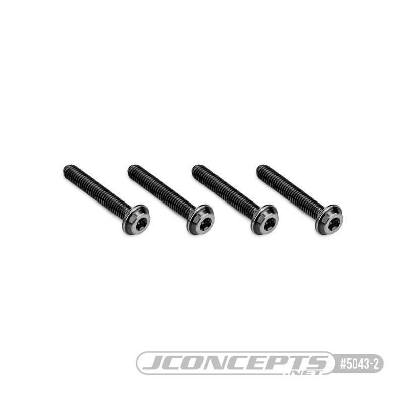 3x18mm Top Hat Titanium screw, stealth black - 4pc