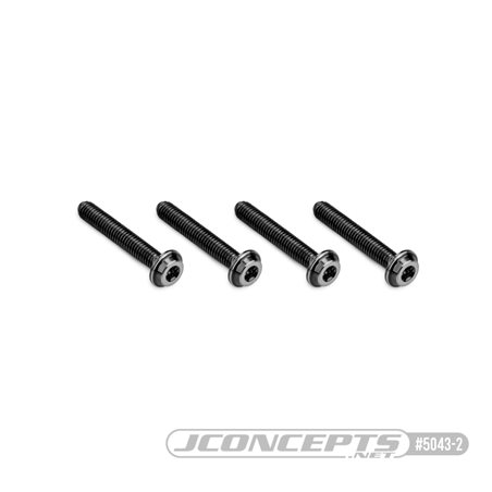 3x18mm Top Hat Titanium screw, stealth black - 4pc
