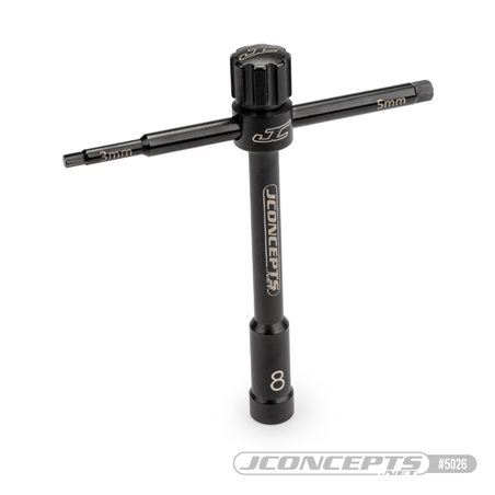 JConcepts - multi-wrench, black - 8mm (glow plug), 3mm | 5mm wrench