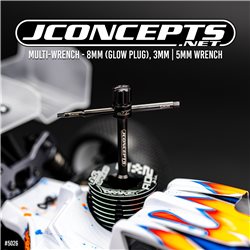 JConcepts - multi-wrench, black - 8mm (glow plug), 3mm | 5mm wrench