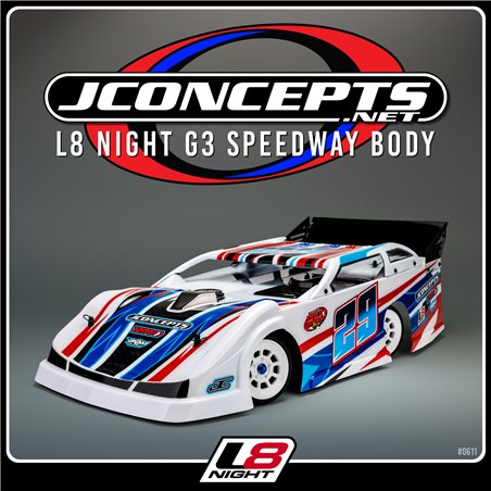 L8 Night G3 speedway body, decked with rear spoiler
