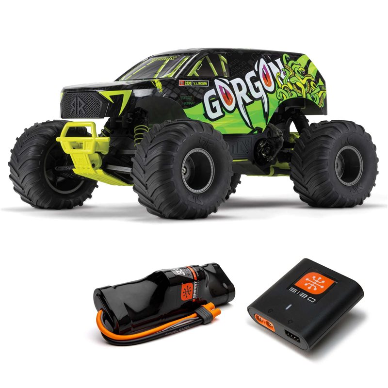 1/10 GORGON 2WD RTR Brushed Monster Truck (Battery & Charger Included) Yellow 1/10 GORGON 2WD RTR Brushed Monster Truck (Battery & Charger Included) Yellow