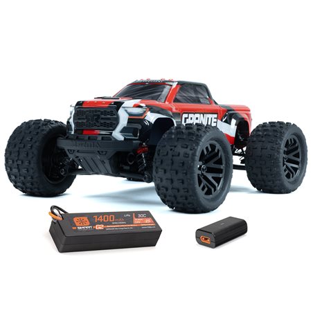 1/18 GRANITE GROM 4X4 RTR Brushed Monster Truck (Battery & Charger Included) Red