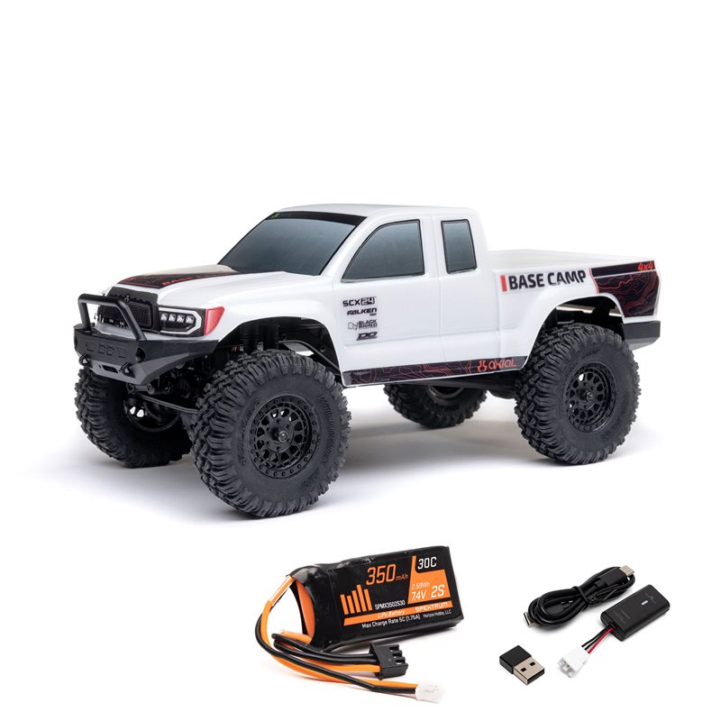 1/24 SCX24 Base Camp 4x4 Rock Crawler Brushed RTR - White 1/24 SCX24 Base Camp 4x4 Rock Crawler Brushed RTR - White