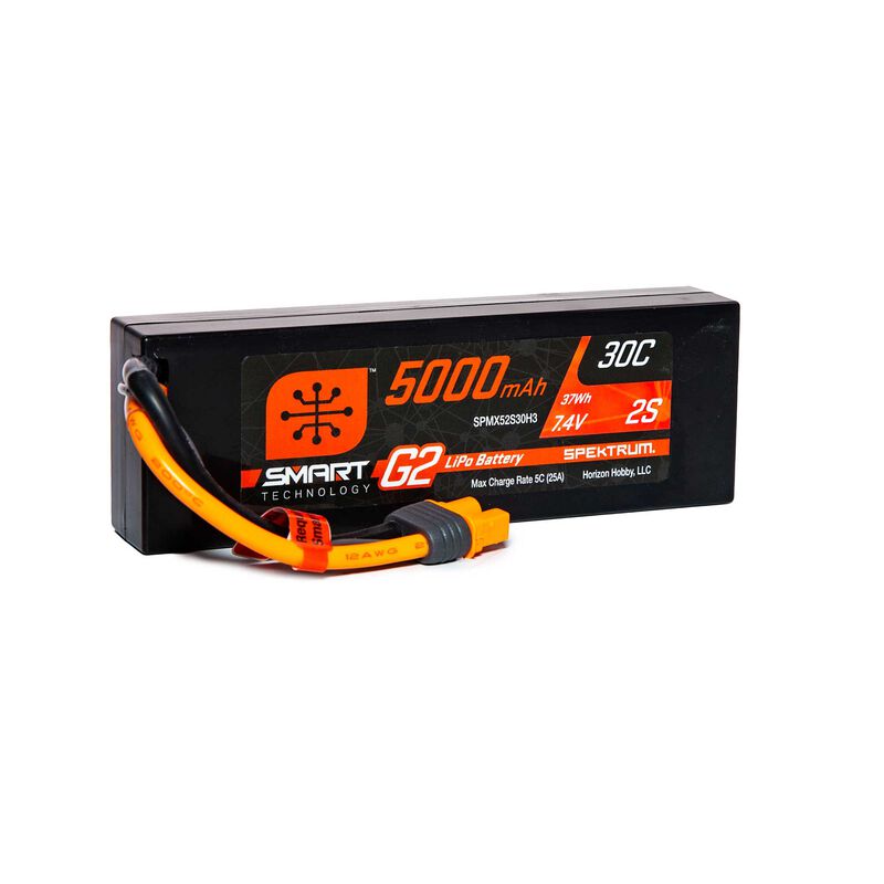 5000mAh 2S 7.4V Smart G2 LiPo 30C Hard Case IC3