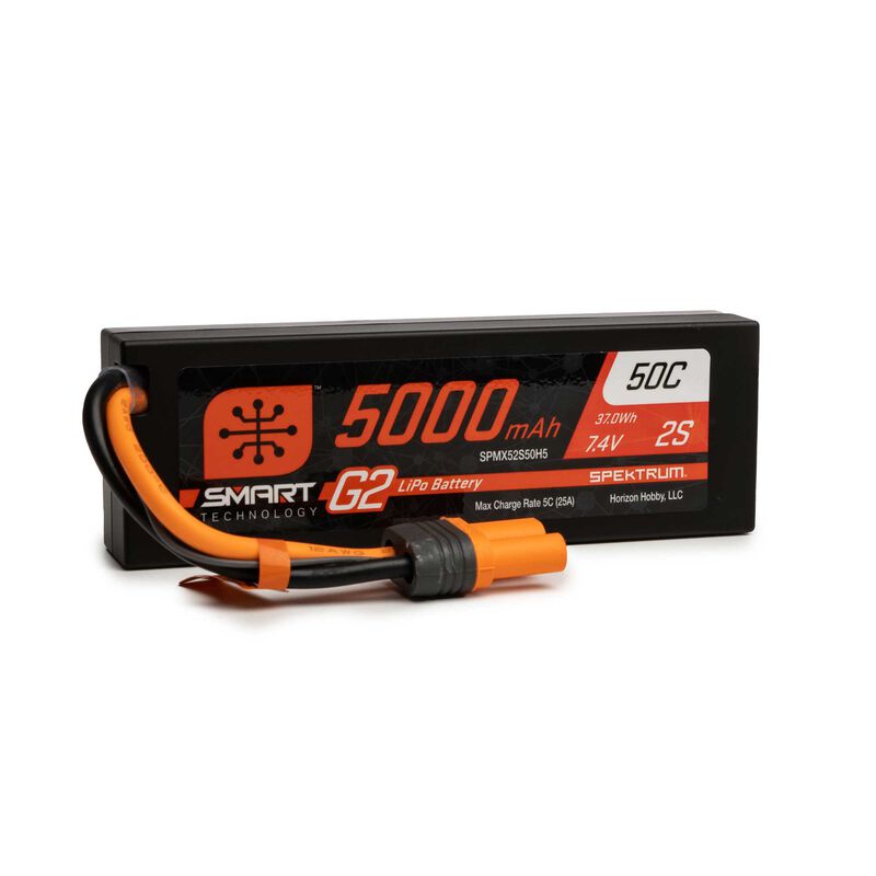 5000mAh 2S 7.4V Smart G2 LiPo 50C Hard Case IC5