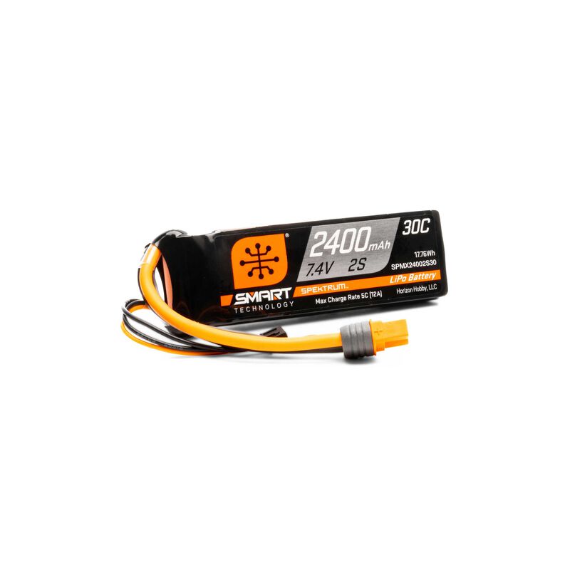 2400mAh 2S 7.4V Smart G1 30C LiPo IC3 Connector