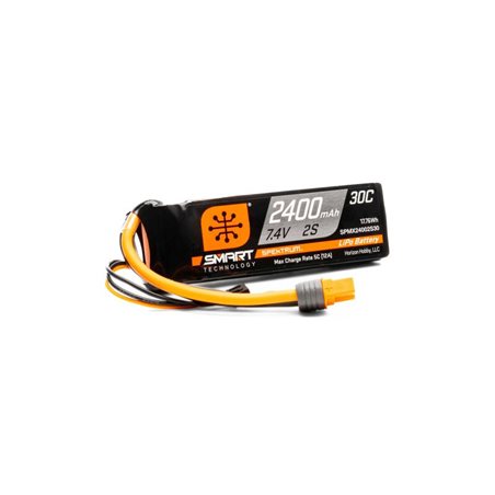 2400mAh 2S 7.4V Smart G1 30C LiPo IC3 Connector
