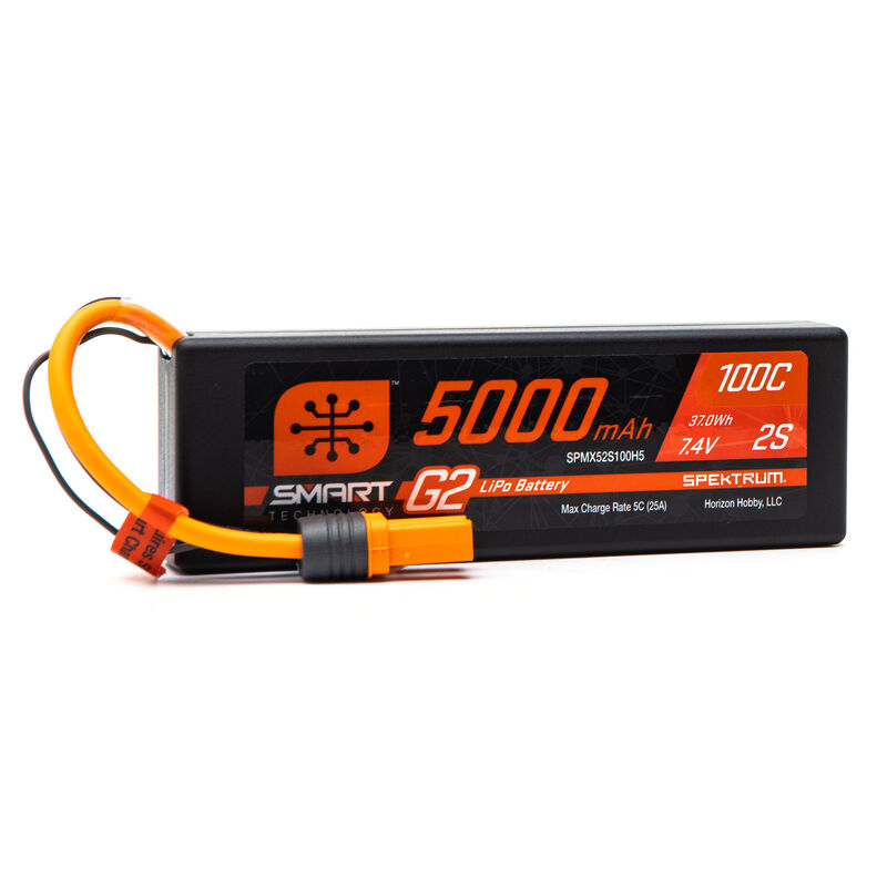 5000mAh 2S 7.4V Smart G2 LiPo 100C IC5