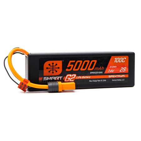 5000mAh 2S 7.4V Smart G2 LiPo 100C IC5