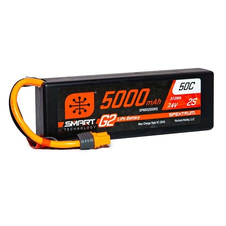 5000mAh 2S 7.4V Smart G2 LiPo 50C Hard Case IC3