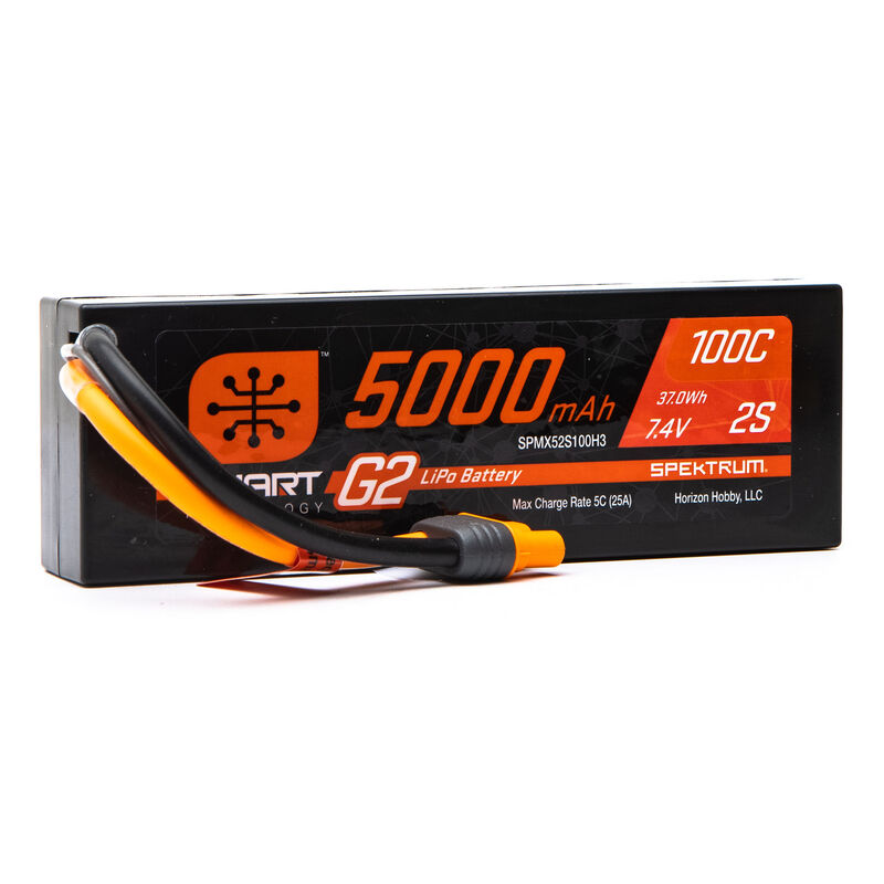 5000mAh 2S 7.4V Smart G2 LiPo 100C IC3