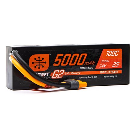5000mAh 2S 7.4V Smart G2 LiPo 100C IC3