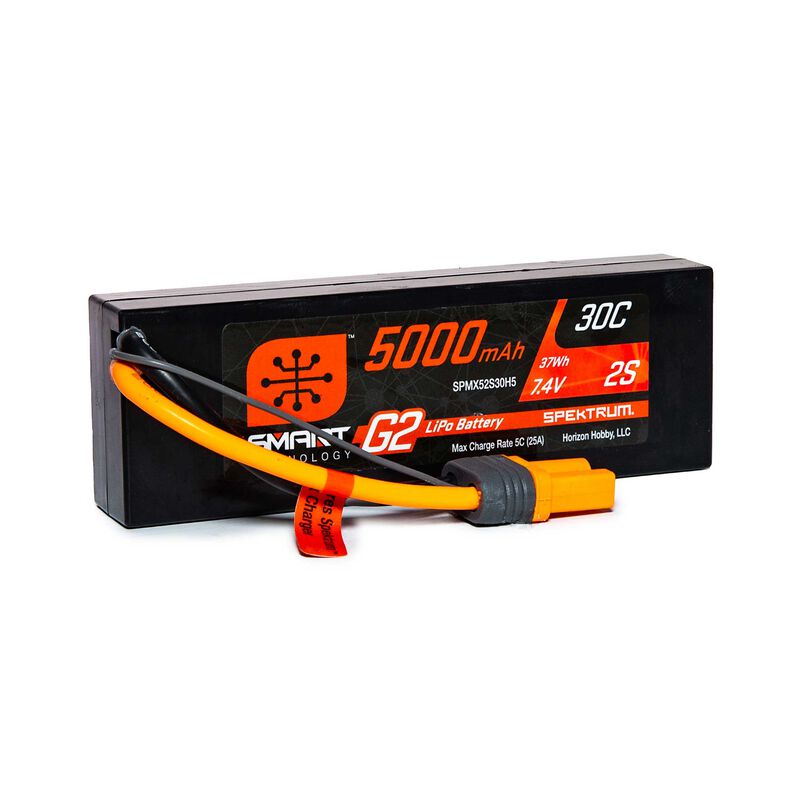 5000mAh 2S 7.4V Smart G2 LiPo 30C Hard Case IC5