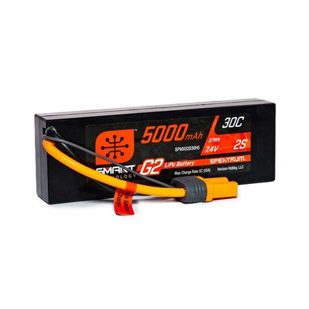 5000mAh 2S 7.4V Smart G2 LiPo 30C Hard Case IC5
