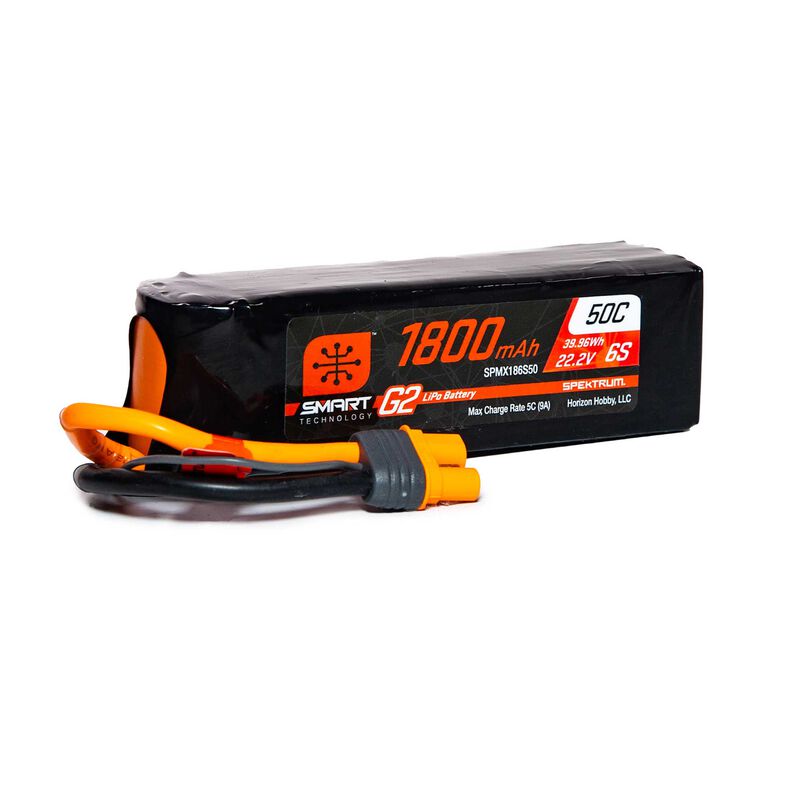 1800mAh 6S 22.2V Smart G2 LiPo 50C IC3