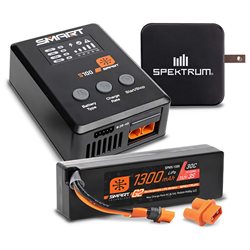 Smart Powerstage Bundle: 1300mAh 3S 30C LiPo Battery (IC2) / S100 Charger /  65W Power Block / Adapter