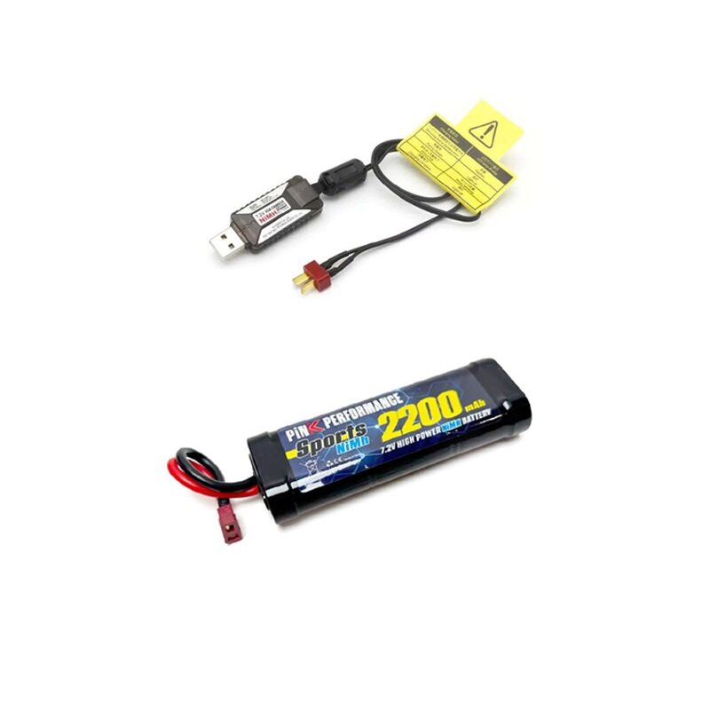 COMBO Charger USB 1.0A - Battery 7.2V 2200 (72204+PP2-2200D) Deans
