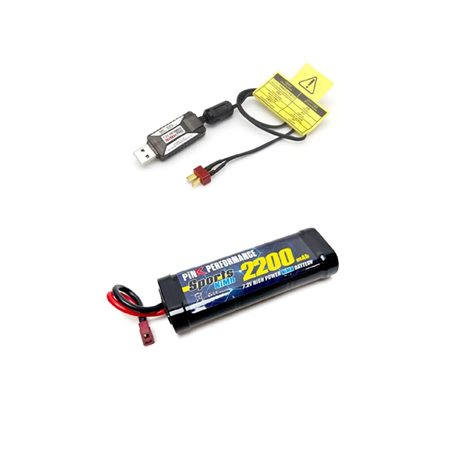 COMBO Charger USB 1.0A - Battery 7.2V 2200 (72204+PP2-2200D) Deans