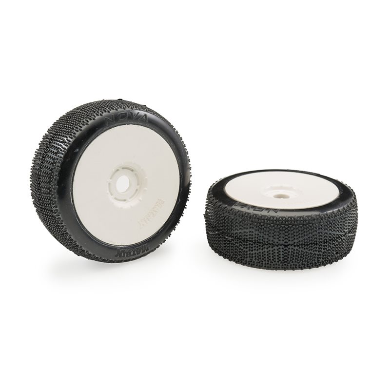 Matrix Nova Clay Ultra Soft 1:8 Buggy Pre-glued White Wheels (2)