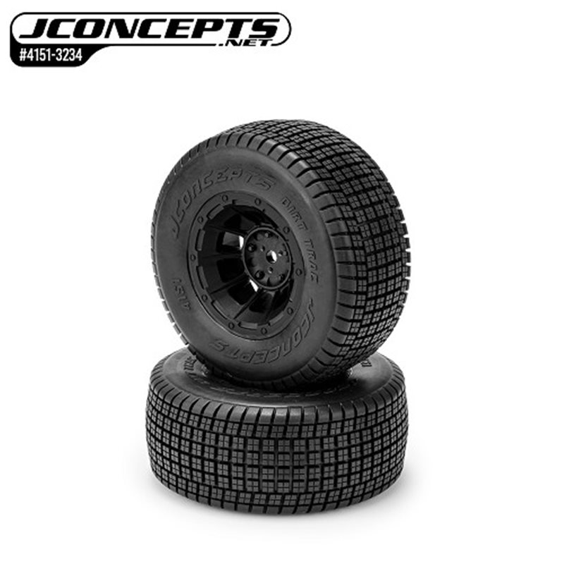 Dirt Trac - green compound, pre-mounted on 3350B Hazard wheels (Fits - Slash F, Slash Modified F) 