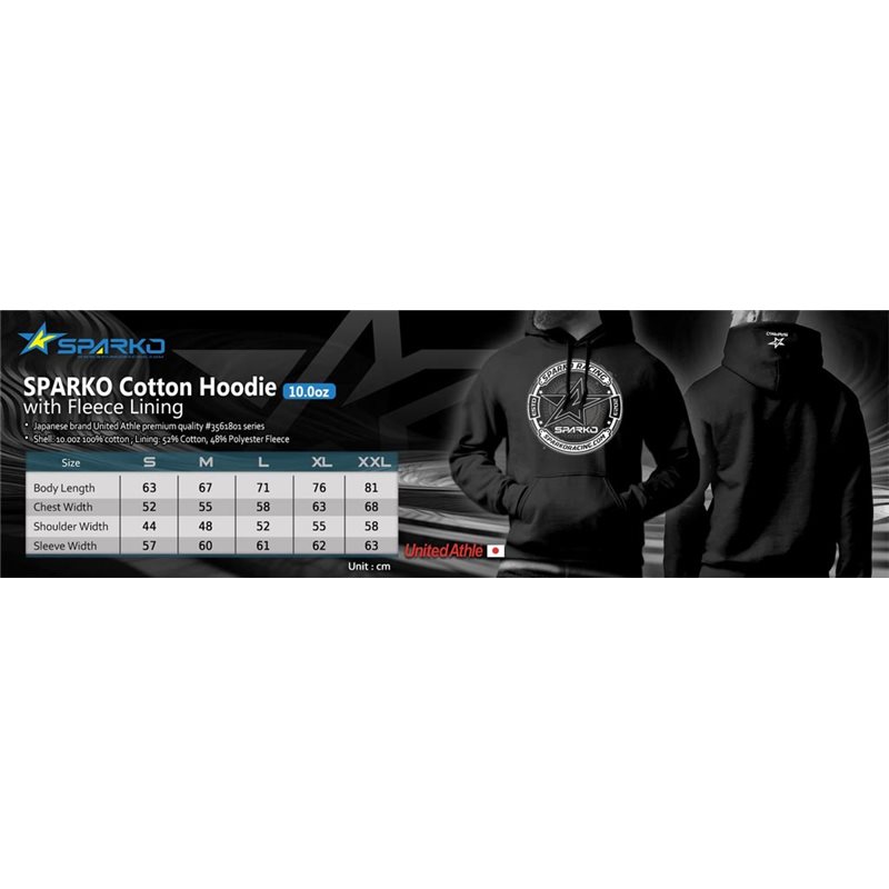 Sparko F8 Hoodies-Black with BYW-F8 Size XXL