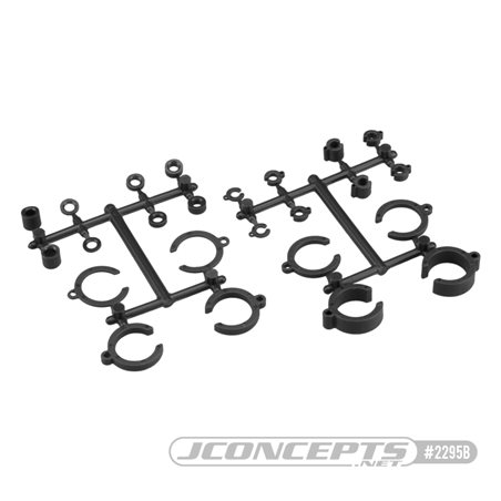 JConcepts - Traxxas big bore shock limiter, up-travel and shock clip kit for Scalpel conversion - black, F&R 24pc.