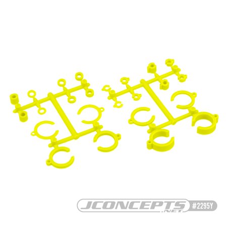 JConcepts - Traxxas big bore shock limiter, up-travel and shock clip kit for Scalpel conversion - yellow, F&R 24pc.
