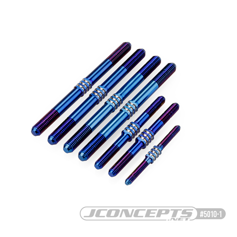 JConcepts - Tekno NB48 2.1 Fin Titanium turnbuckle set, burnt blue - 7pc