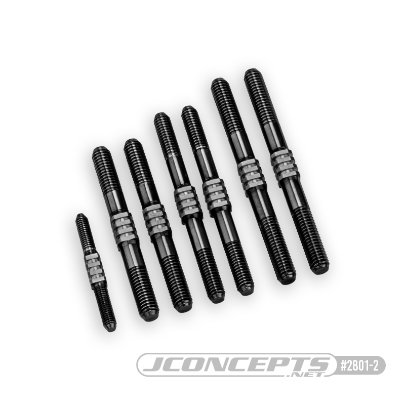 JConcepts TLR 8ight-X 2.0 | XE Fin Titanium turnbuckle set - black, 7pc. 