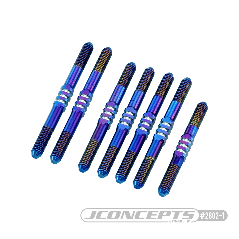 JConcepts - B74.2, 3.5mm Fin Titanium turnbuckle set, burnt blue - 7pc.