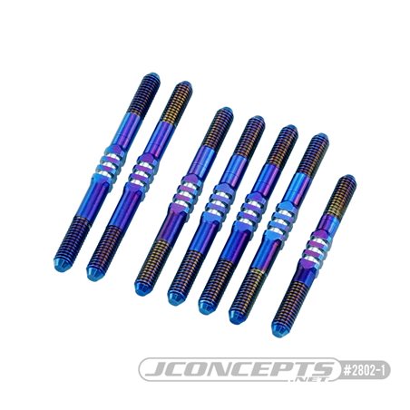 JConcepts - B74.2, 3.5mm Fin Titanium turnbuckle set, burnt blue - 7pc.