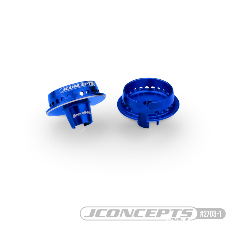 JConcepts - Fin, 13mm shock, 5mm off-set spring cup - blue