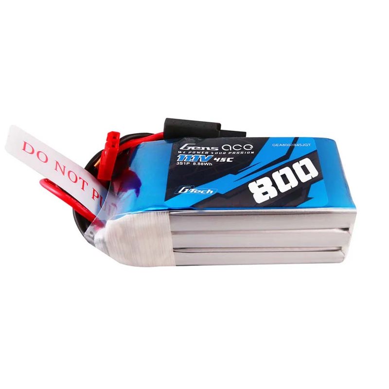 Gensace Batterie LiPo 3S 11.1V-800-45C (JST) 60x30x20mm 70g G-Tech