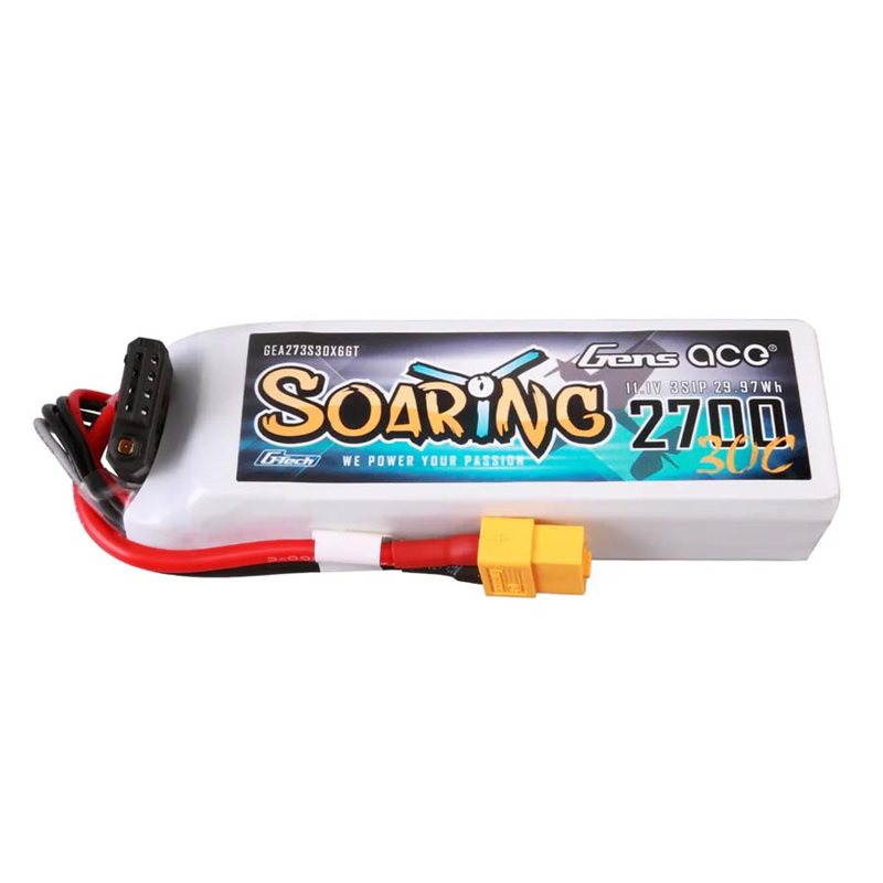 GensAce Soaring LiPo 3S 11.1V-2700-30C(XT60) 103x34x25mm 190g G-Tech