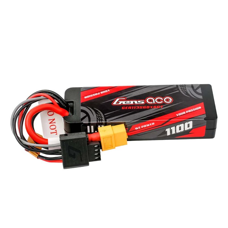 GensAce G-Tech Hard 3S 11.1V-1100-60C 92.8x31.8x17.6mm 104g (XT60)