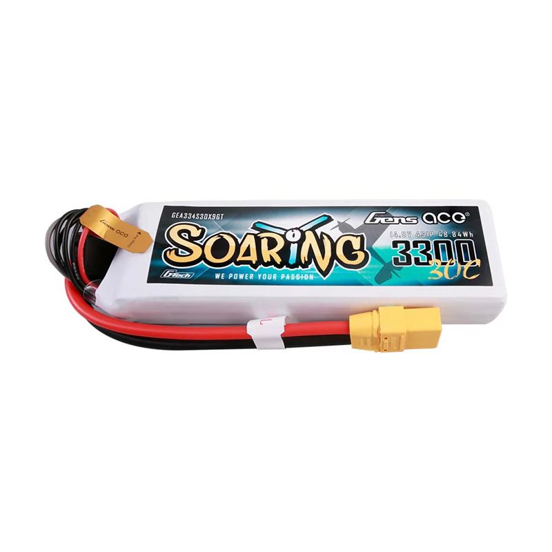 GensAce Soaring LiPo 4S 14.8V-3300-30C (XT90) 137x42.5x26mm 331g GT