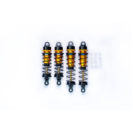 Koswork AE RC10 Big Bore 12mm Buggy Shock Set (F&R) (4) Gold/Black