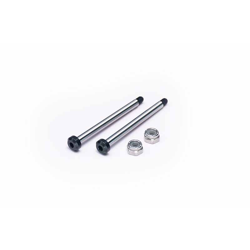 Koswork AE RC10 Front Inner 43mm Hardened Hinge Pin w/locknuts (2)