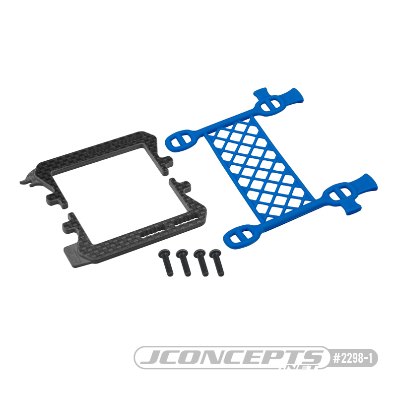 JConcepts - B6.3 carbon logo / cargo net battery brace, (blue)