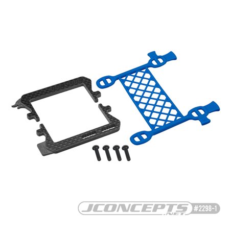 JConcepts - B6.3 carbon logo / cargo net battery brace, (blue)