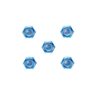 3mm thin alu look nut *5 blue