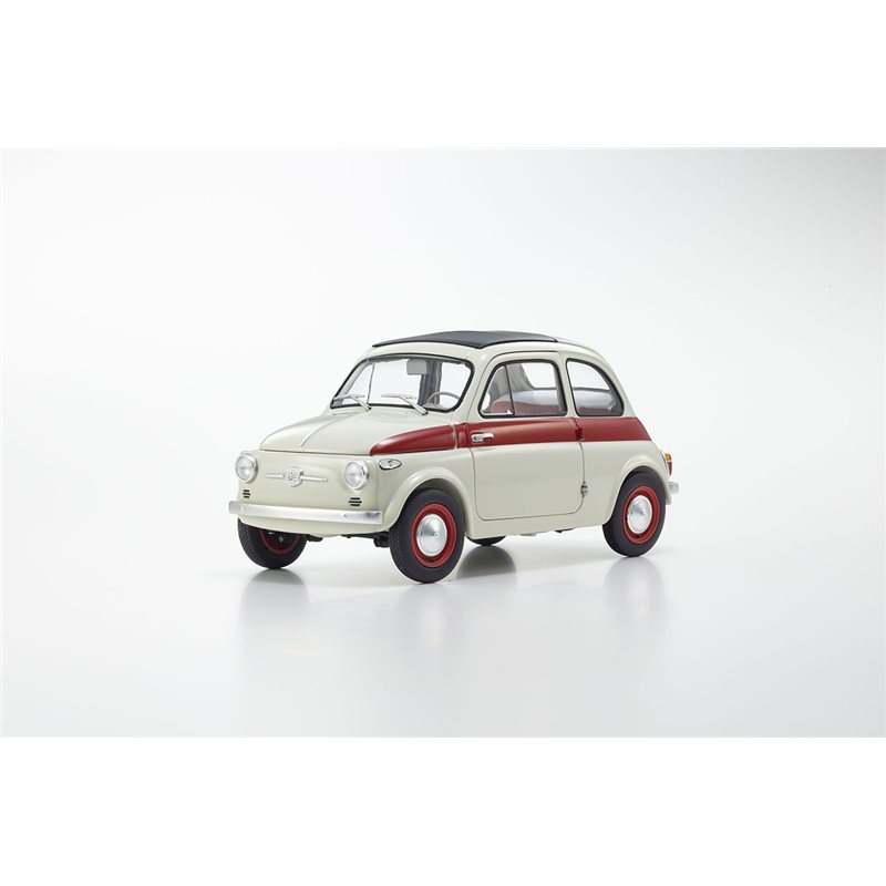 Kyosho 1:18 Fiat Nuova 500 Sport Light Gray/Red Line