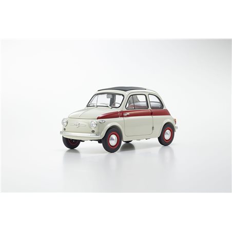Kyosho 1:18 Fiat Nuova 500 Sport Light Gray/Red Line