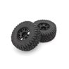 Pre-Glued Tyres on black wheels 2.4" (2) Kyosho Toyota Tacoma