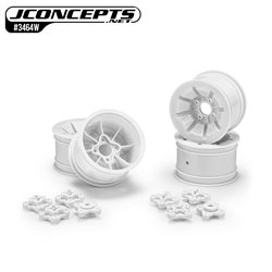 Pioneer - RC10 2.2" rear wheel w/ 1/4" & 3/16" axle adaptor, white - 4pc