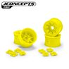 Pioneer - RC10 2.2" rear wheel w/ 1/4" & 3/16" axle adaptor, yellow - 4pc