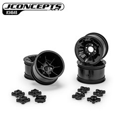 Pioneer - RC10 2.2" rear wheel w/ 1/4" & 3/16" axle adaptor, stealth black - 4pc